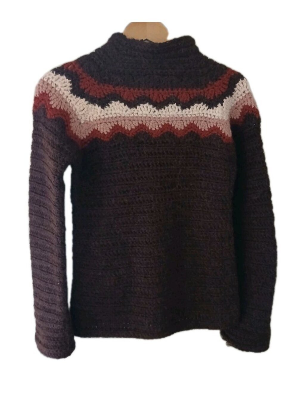 Vtg. J. Crew Handknit Alpaca Pullover Sweater